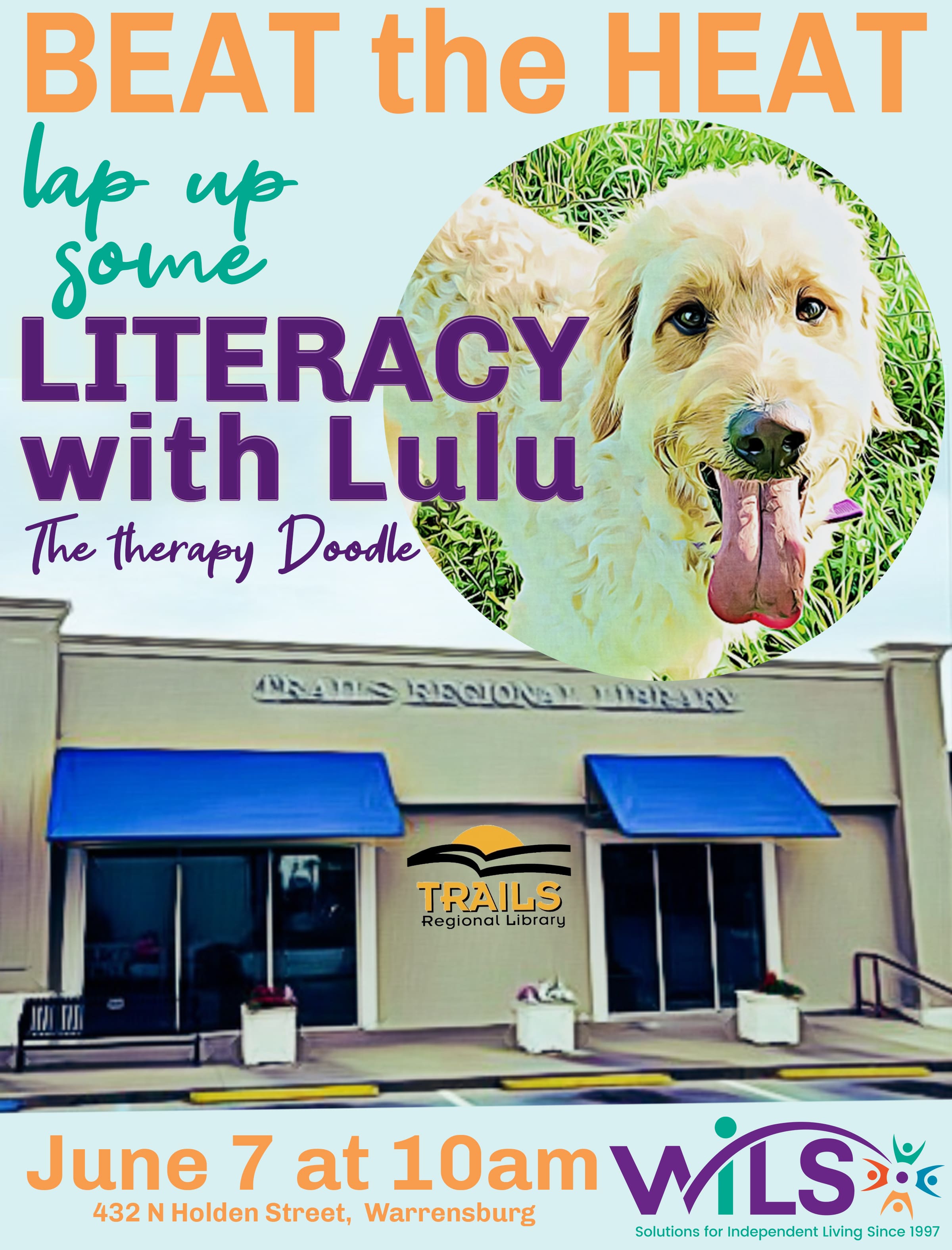 Literacy with Lulu the therapy Doodle @ Trails Regional Library