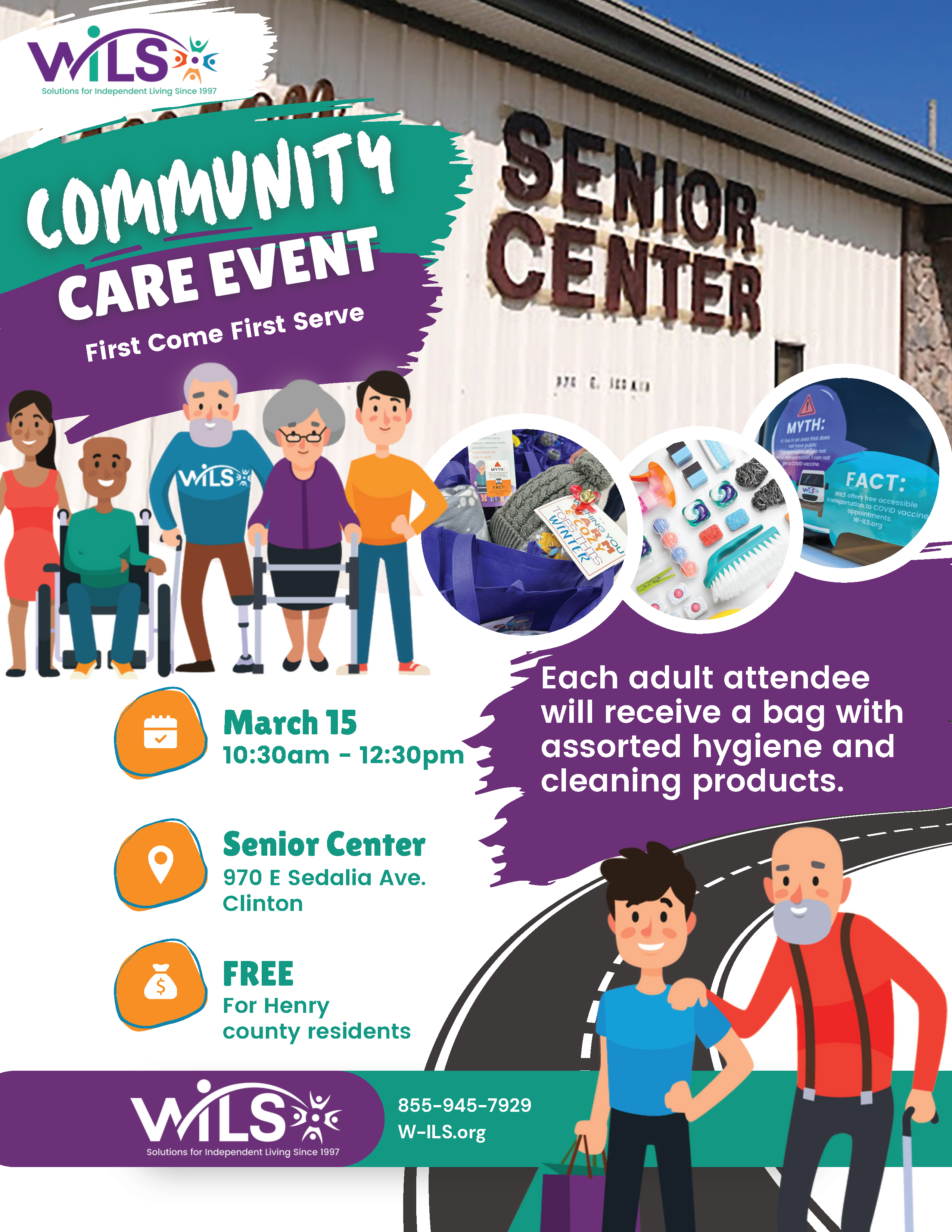 Community Event - First Come, First Serve. March 15
Senior Center
FREE 10:30am - 12:30pm
970 E Sedalia Ave. Clinton
For Henry county residents