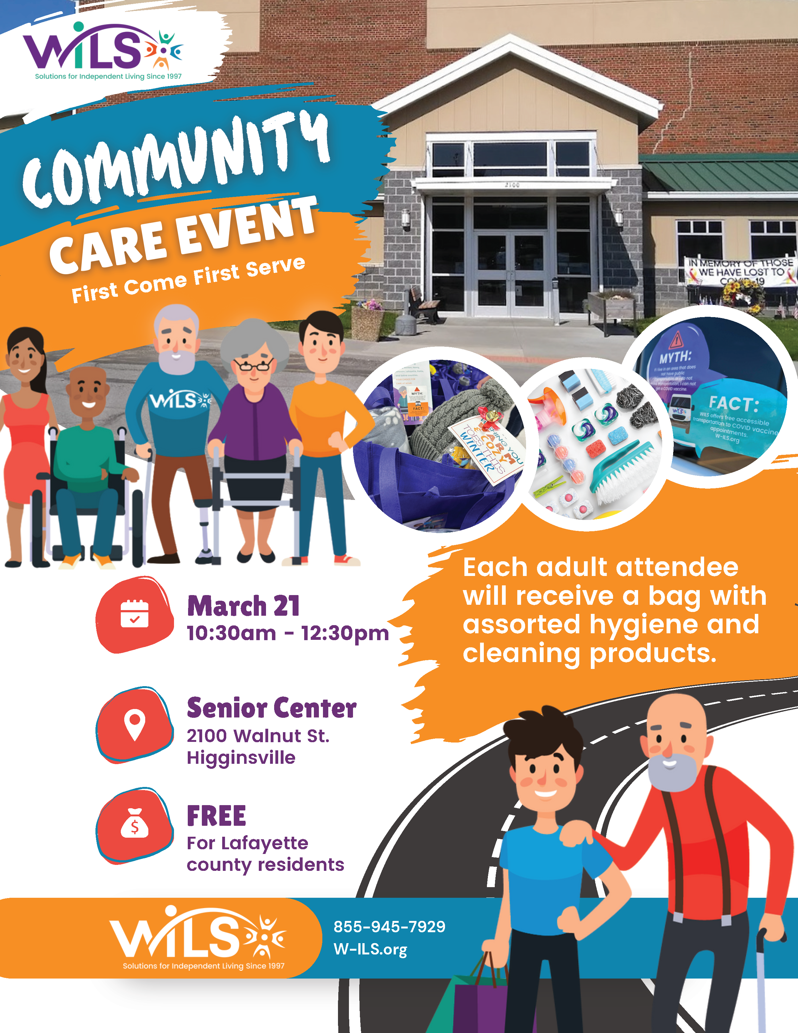 March 21
Senior Center
FREE
10:30am - 12:30pm
2100 Walnut St. Higginsville
For Lafayette county residents
