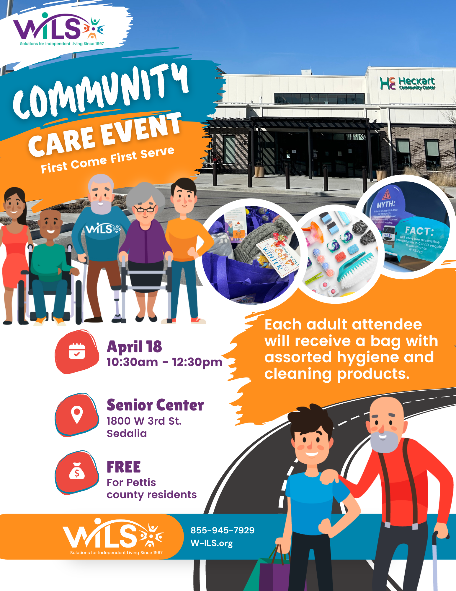 Community Care Event April 18 at the Senior Center FREE 10:30am - 12:30pm 1800 W 3rd St, Sedalia, MO For Pettis county residents. First come, first serve.