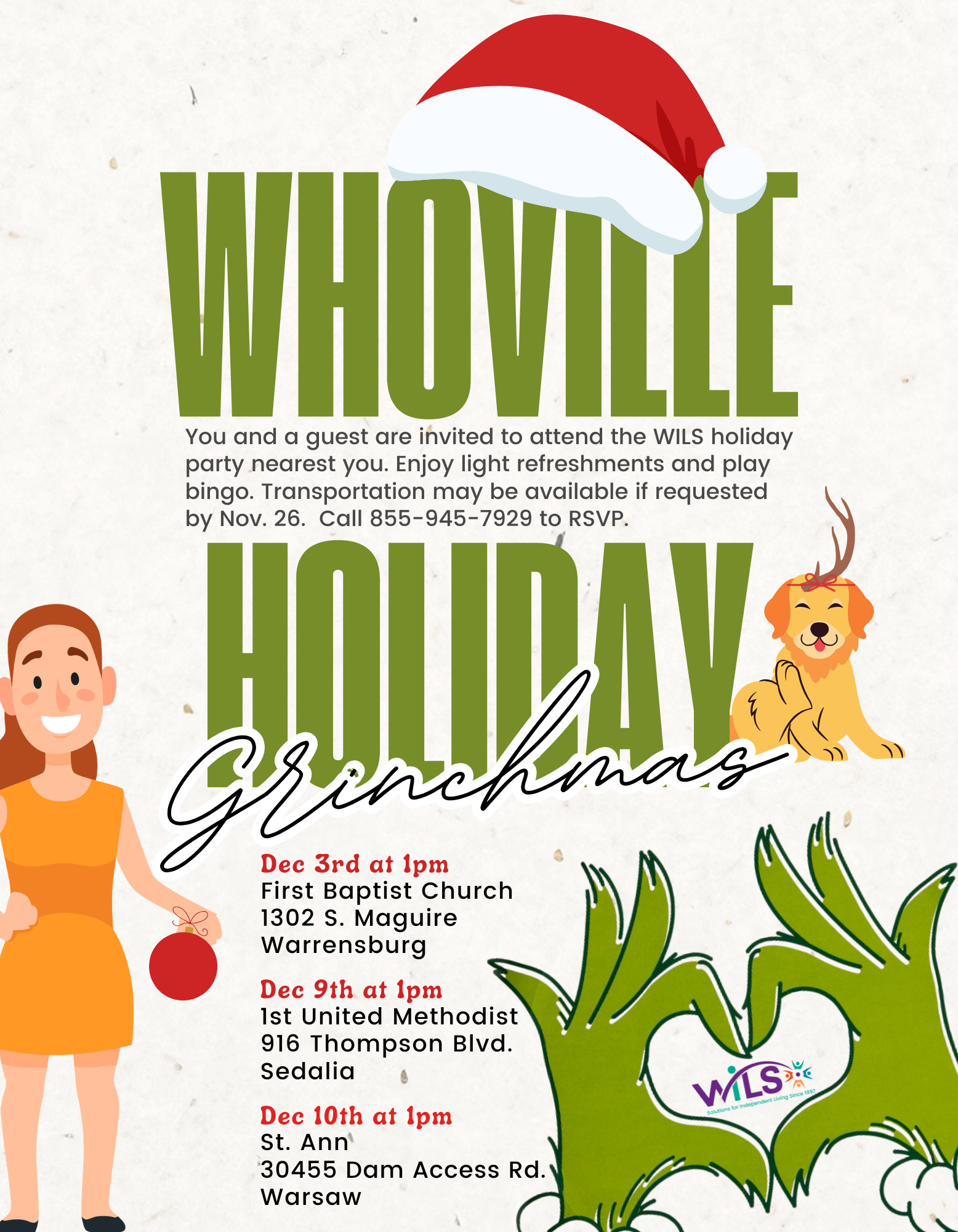 WILS Holiday Party - Warrensburg @ First Baptist Church